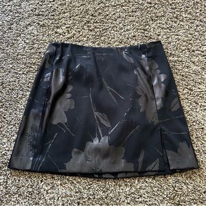Express Black Floral Mini Skirt